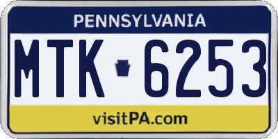 PA license plate MTK6253