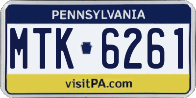 PA license plate MTK6261