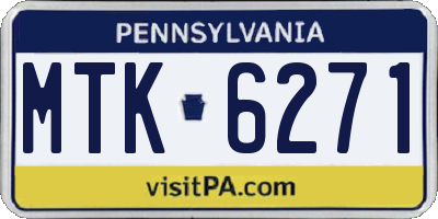 PA license plate MTK6271