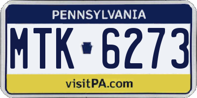 PA license plate MTK6273