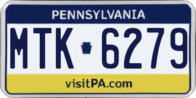 PA license plate MTK6279