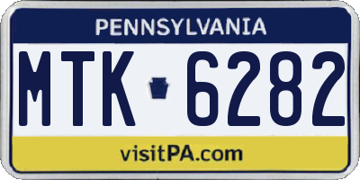 PA license plate MTK6282