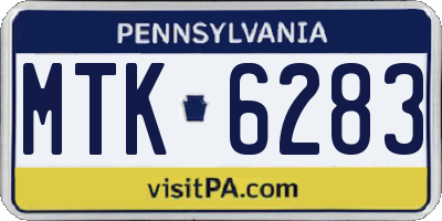 PA license plate MTK6283