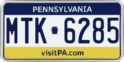 PA license plate MTK6285