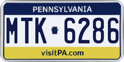 PA license plate MTK6286