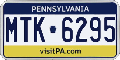 PA license plate MTK6295