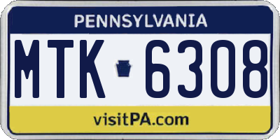 PA license plate MTK6308