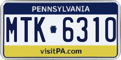 PA license plate MTK6310