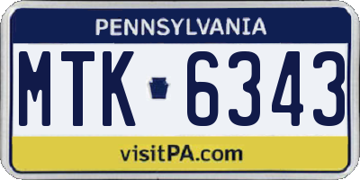 PA license plate MTK6343