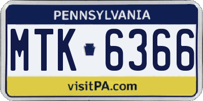 PA license plate MTK6366