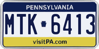 PA license plate MTK6413