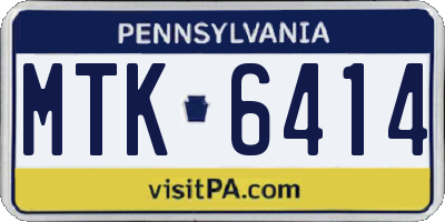 PA license plate MTK6414
