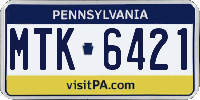 PA license plate MTK6421