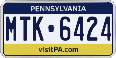 PA license plate MTK6424