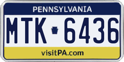 PA license plate MTK6436