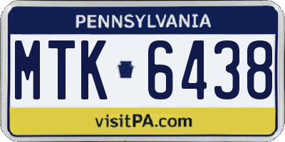 PA license plate MTK6438