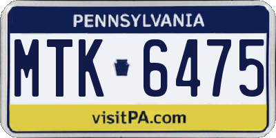 PA license plate MTK6475