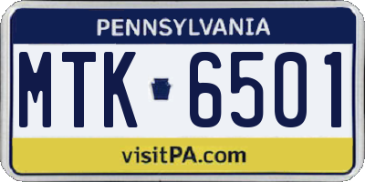 PA license plate MTK6501