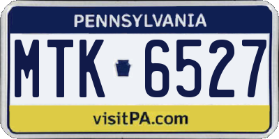 PA license plate MTK6527