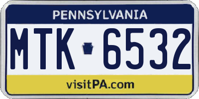 PA license plate MTK6532