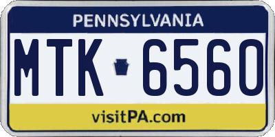 PA license plate MTK6560
