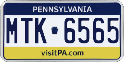 PA license plate MTK6565