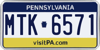 PA license plate MTK6571