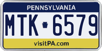 PA license plate MTK6579