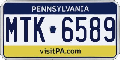 PA license plate MTK6589