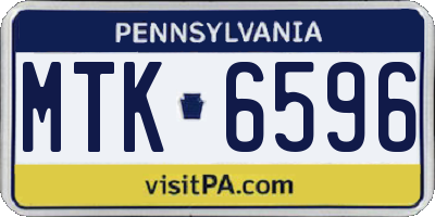 PA license plate MTK6596