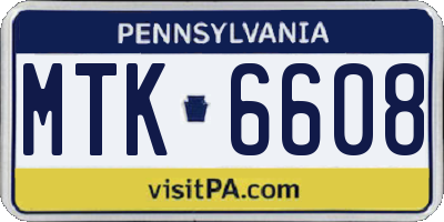 PA license plate MTK6608