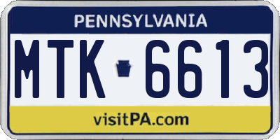 PA license plate MTK6613