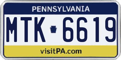 PA license plate MTK6619