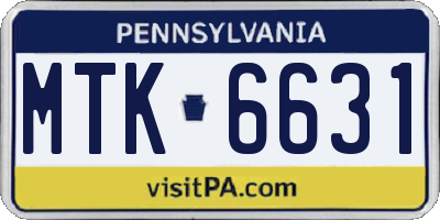 PA license plate MTK6631