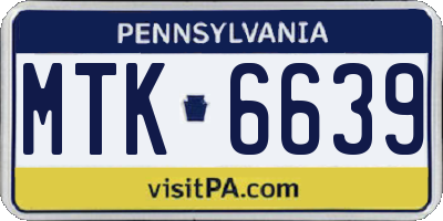 PA license plate MTK6639