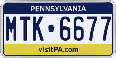 PA license plate MTK6677
