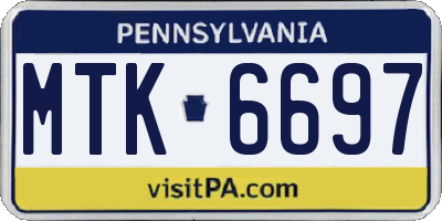 PA license plate MTK6697