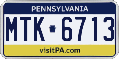 PA license plate MTK6713
