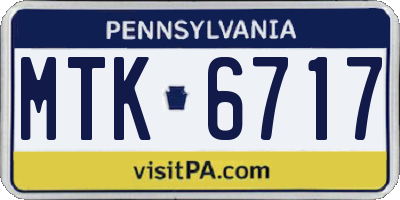 PA license plate MTK6717