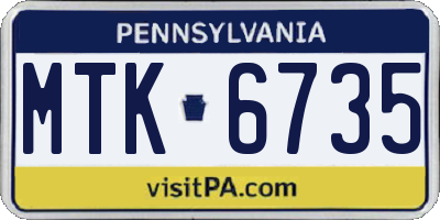 PA license plate MTK6735