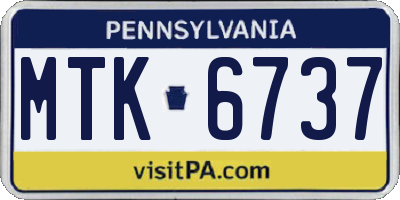 PA license plate MTK6737