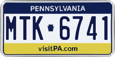 PA license plate MTK6741