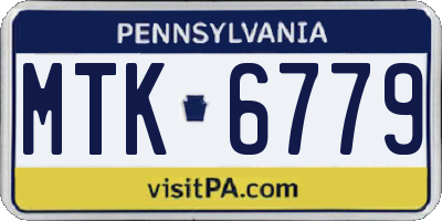 PA license plate MTK6779
