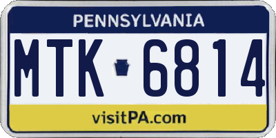 PA license plate MTK6814