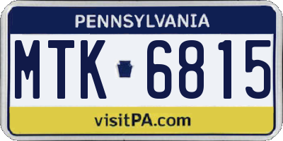 PA license plate MTK6815