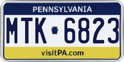 PA license plate MTK6823