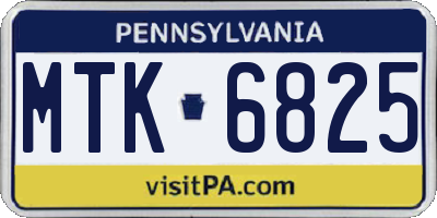 PA license plate MTK6825