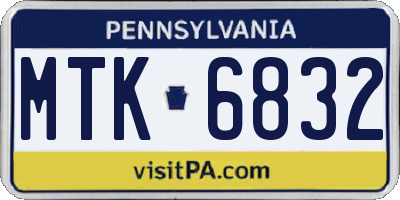 PA license plate MTK6832