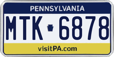 PA license plate MTK6878