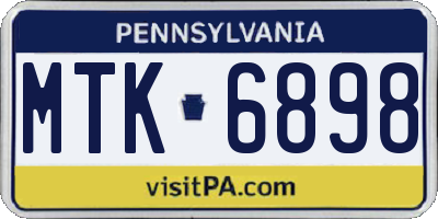PA license plate MTK6898